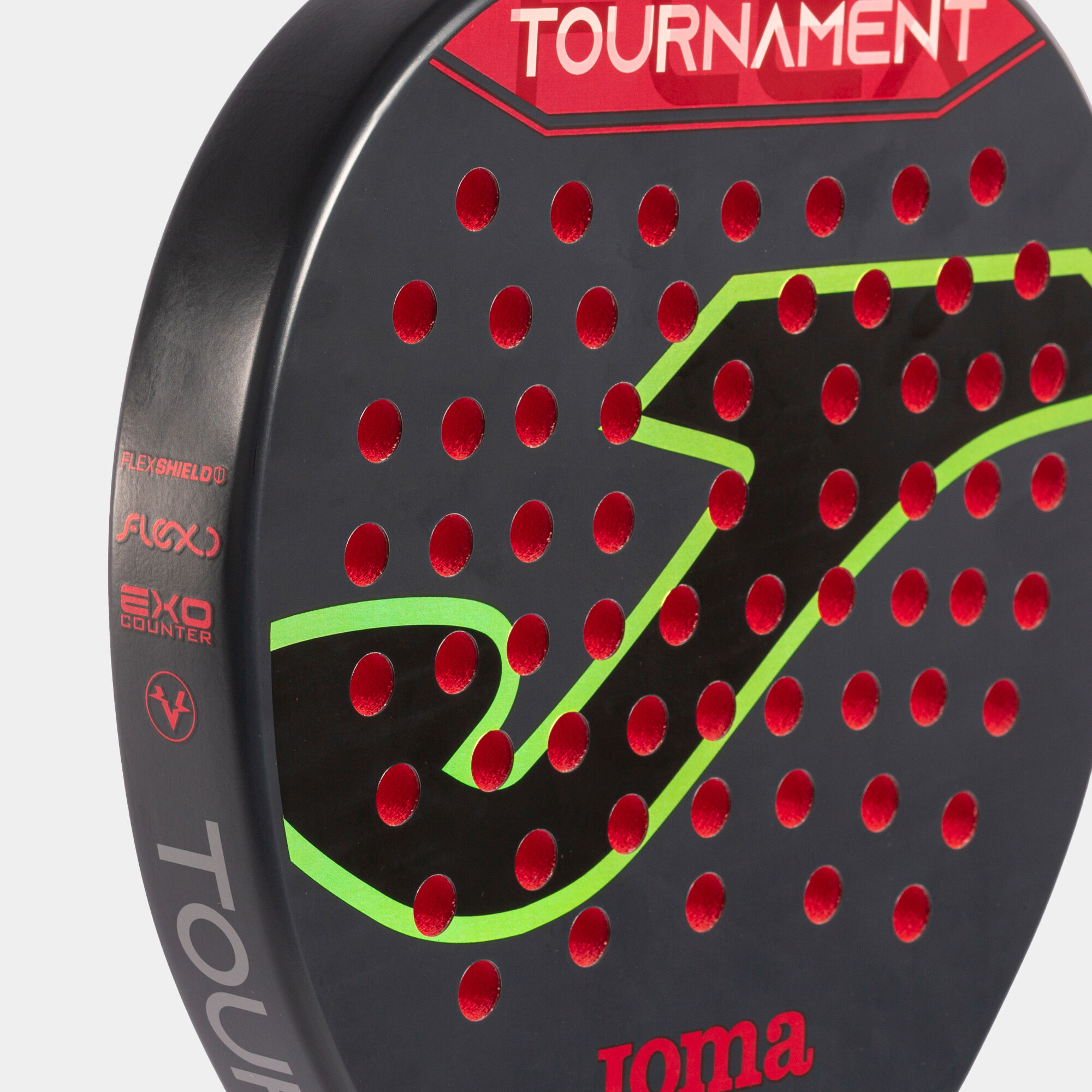 Pala de pádel Tournament negro rojo vista corazón