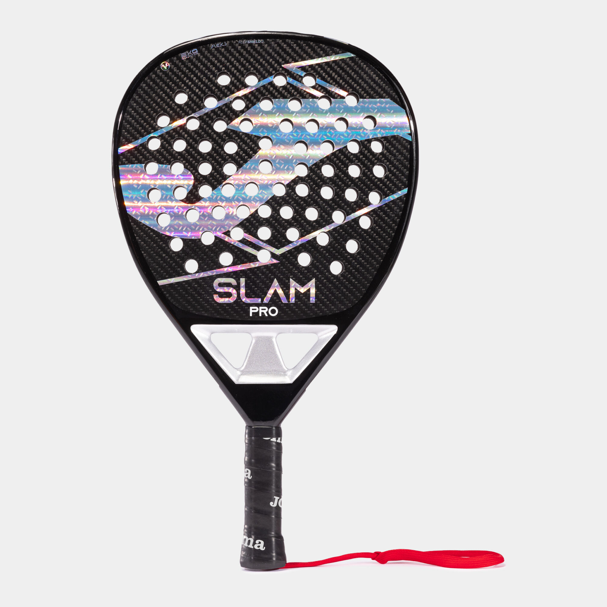 Pala de pádel SLAM PRO negro plata vista de frente