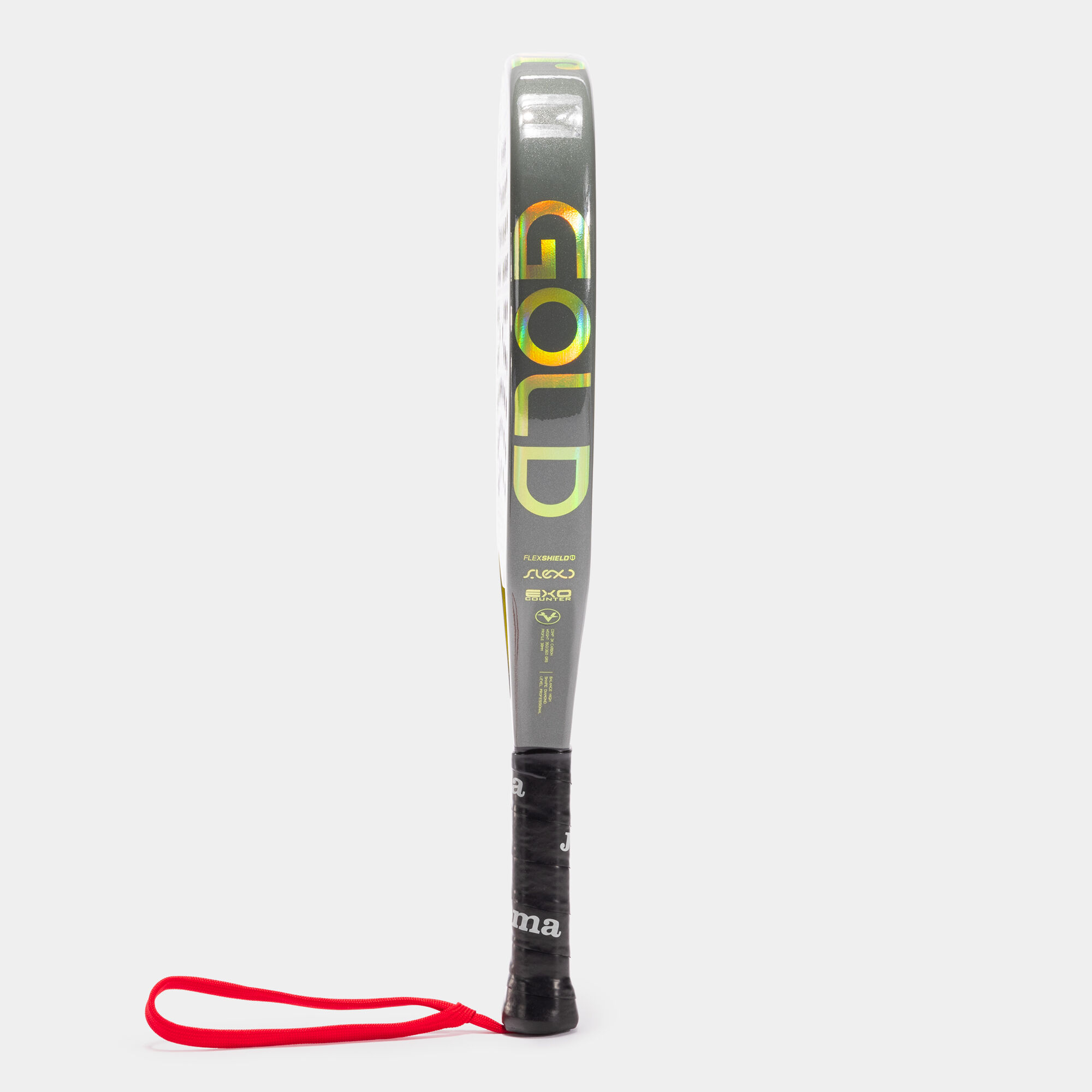 Pala de pádel Gold Pro negro oro vista de perfil