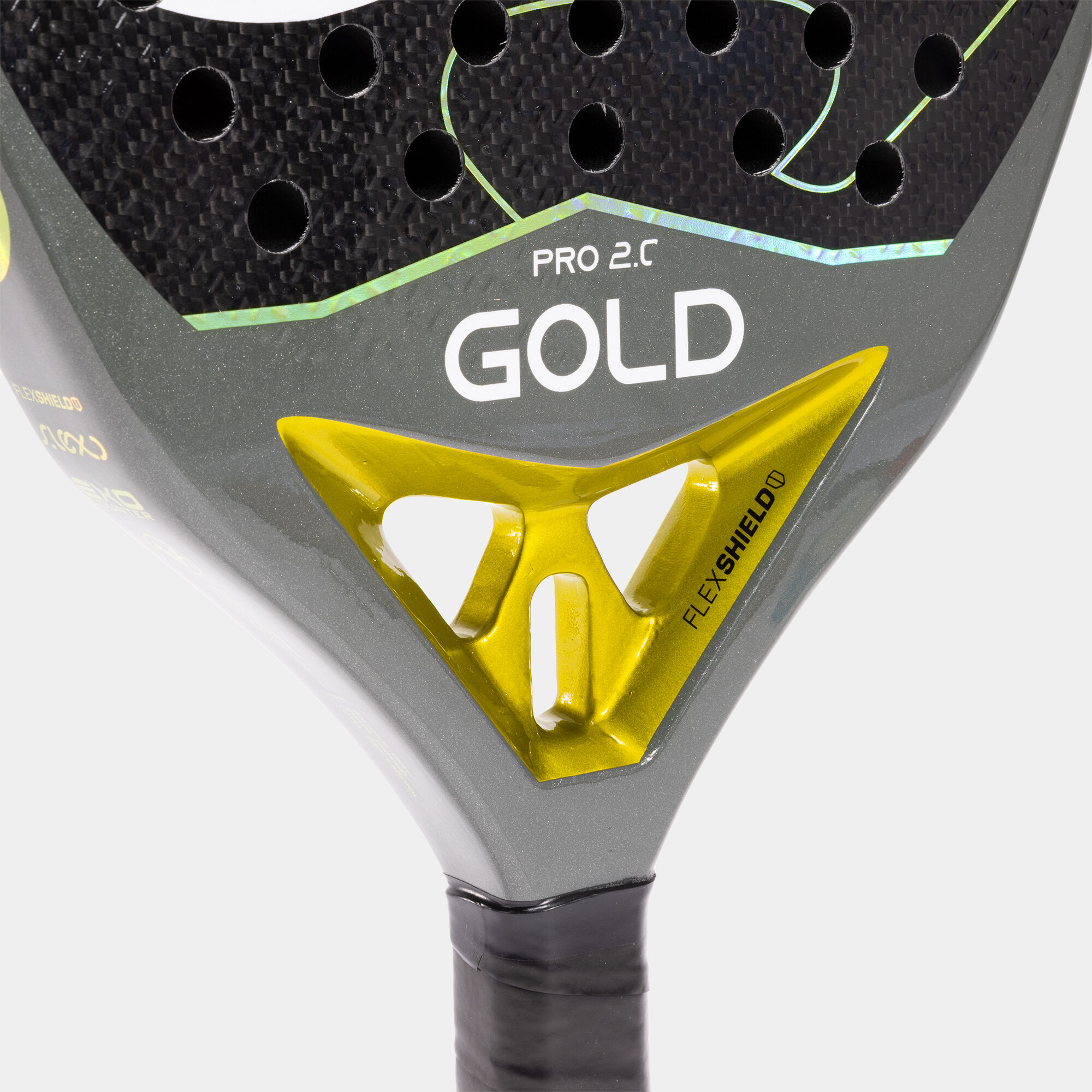 Pala de pádel Gold Pro negro oro vista del corazón
