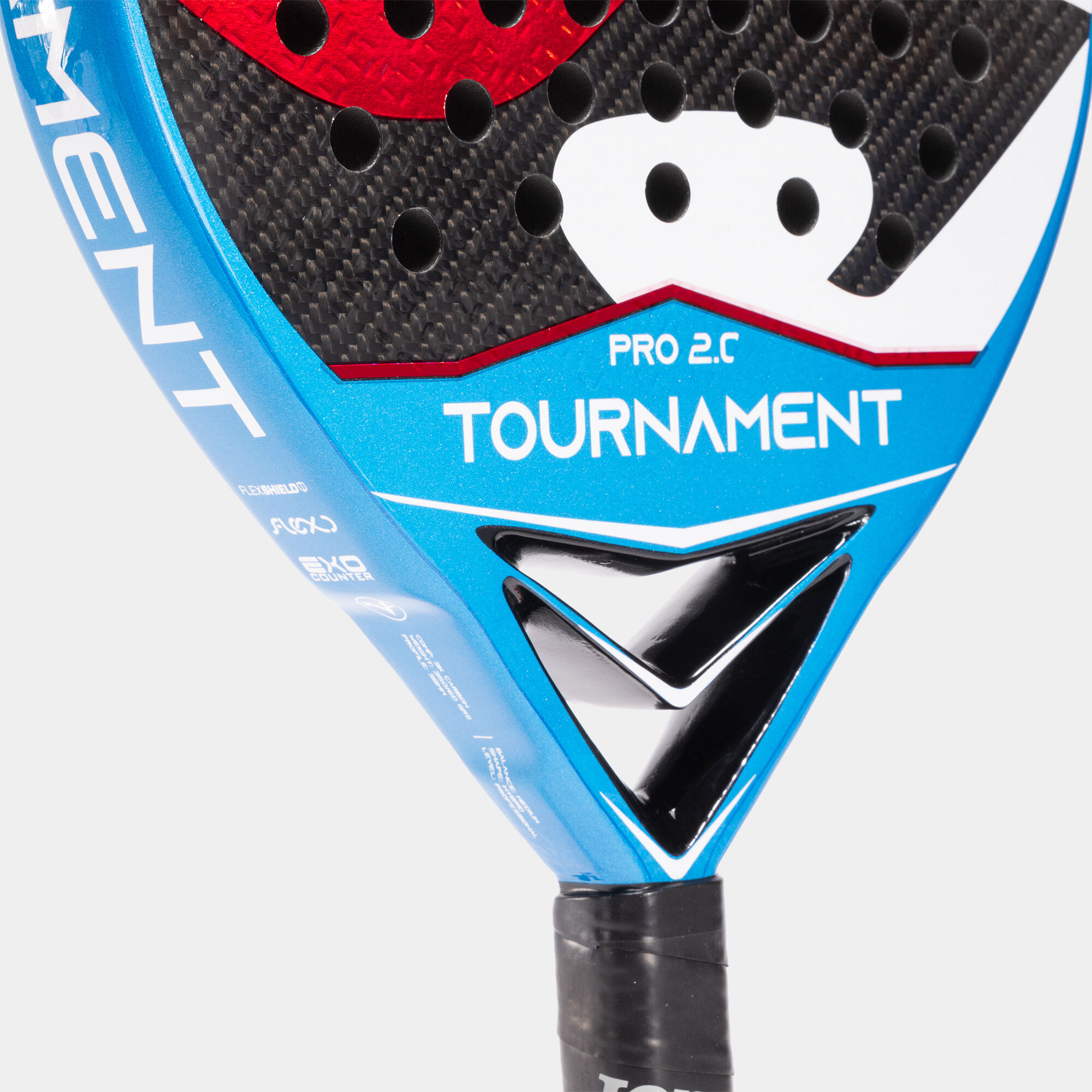 Pala de pádel Tournament Pro marino rojo vista corazón 2