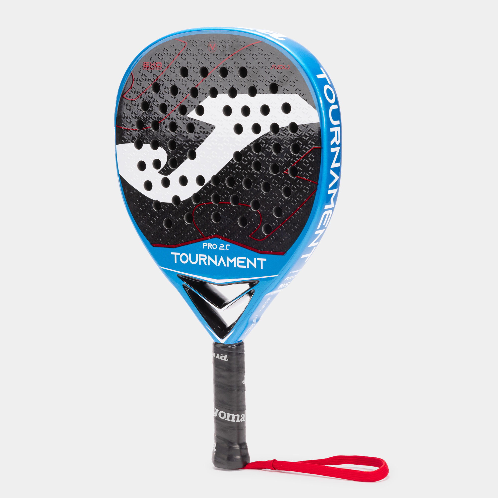 Pala de pádel Tournament Pro marino rojo vista de lado 3