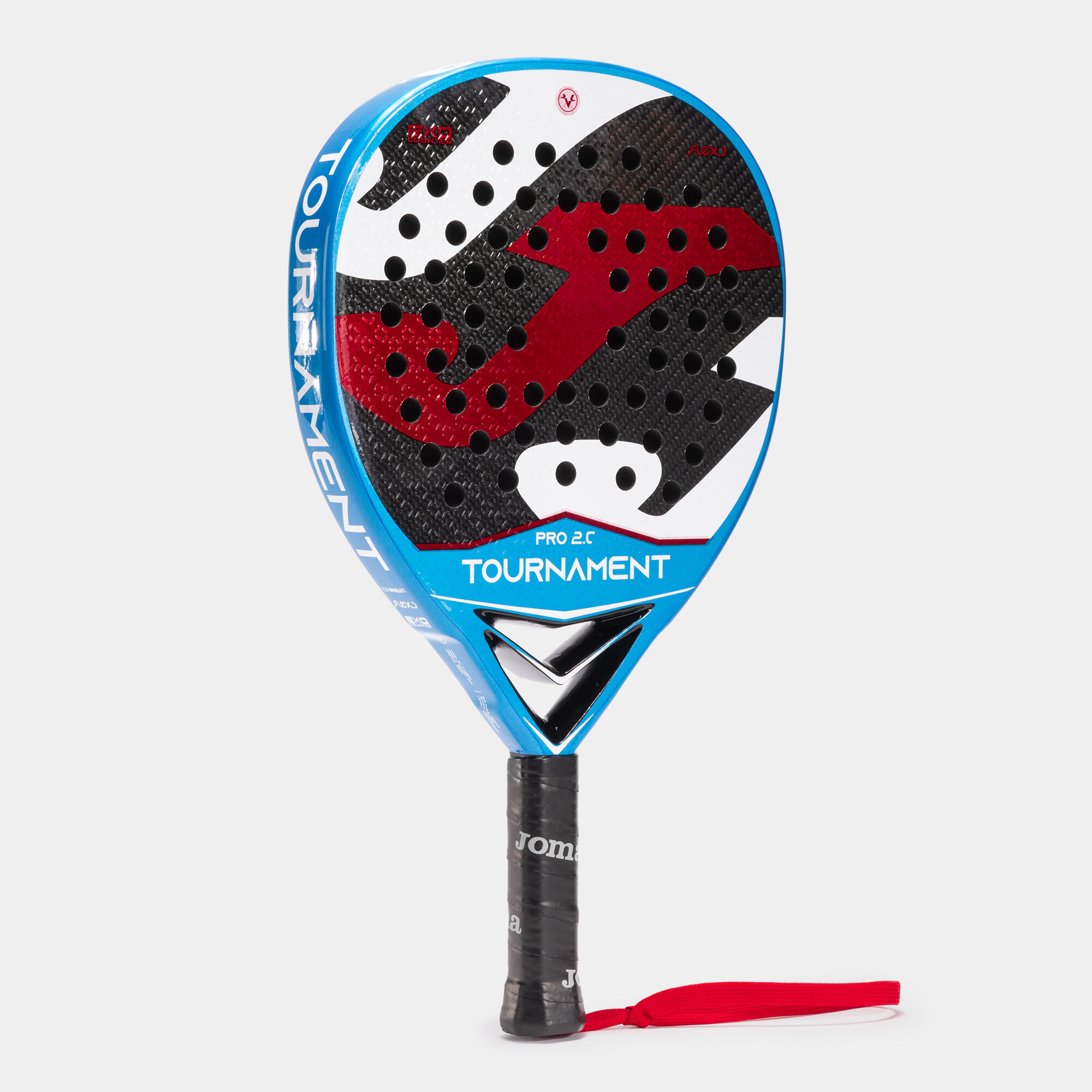 Pala de pádel Tournament Pro marino rojo vista de lado 2