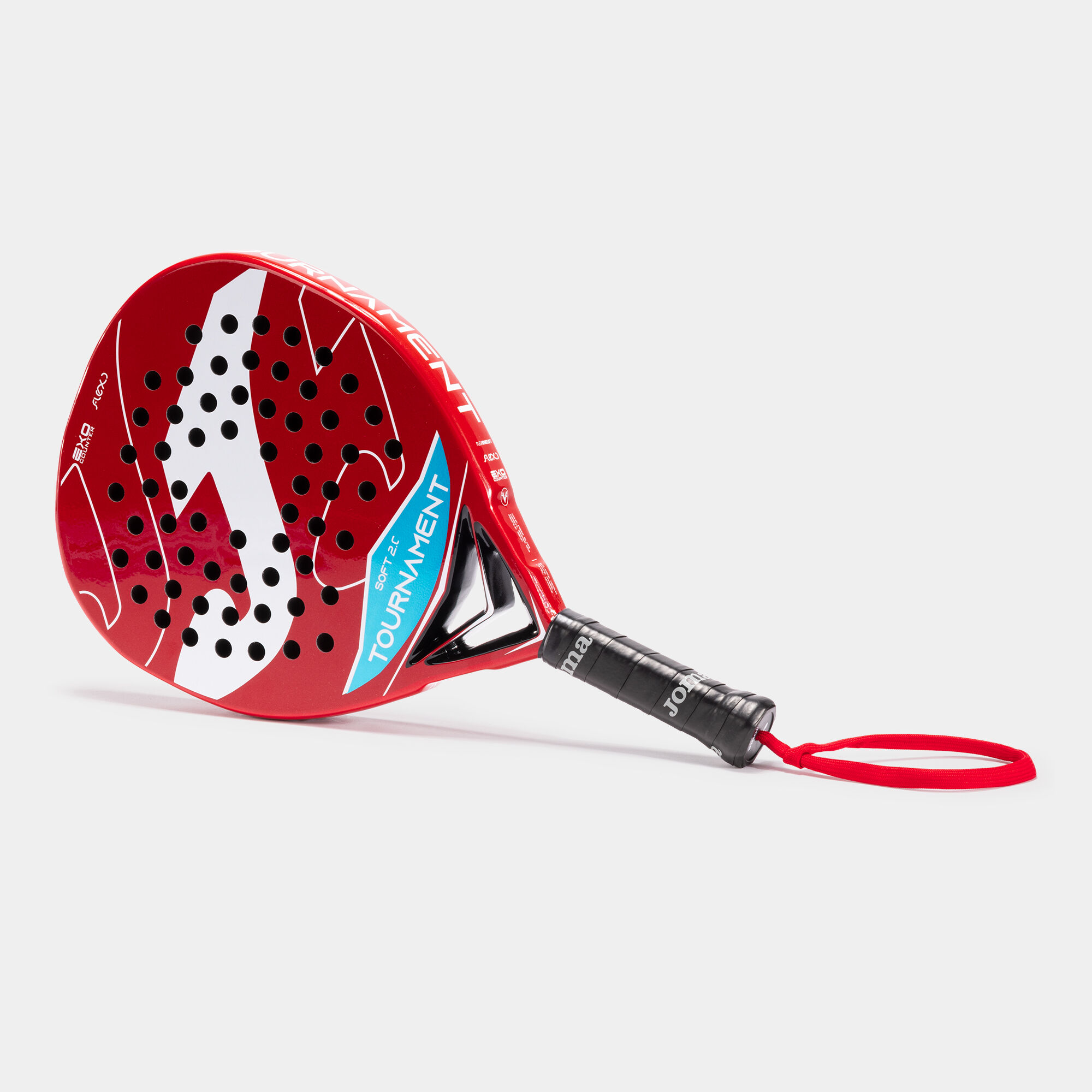 Pala de pádel Tournament Soft rojo blanco vista de lado 2