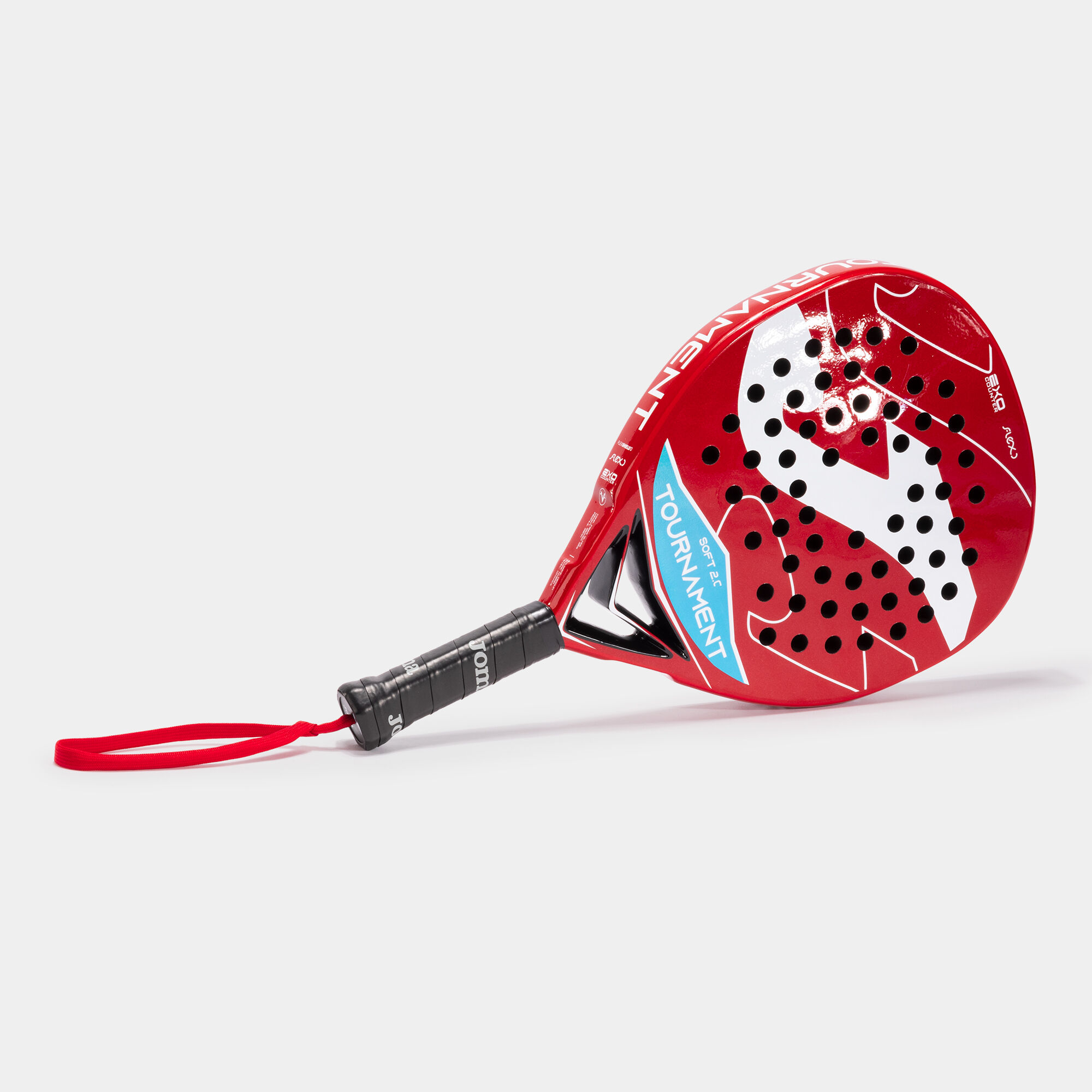 Pala de pádel Tournament Soft rojo blanco vista de lado