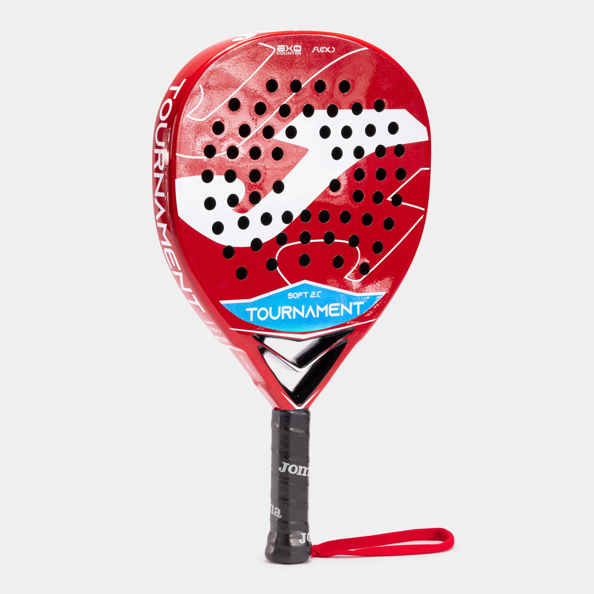 Pala de pádel Tournament Soft rojo blanco vista de lado 2