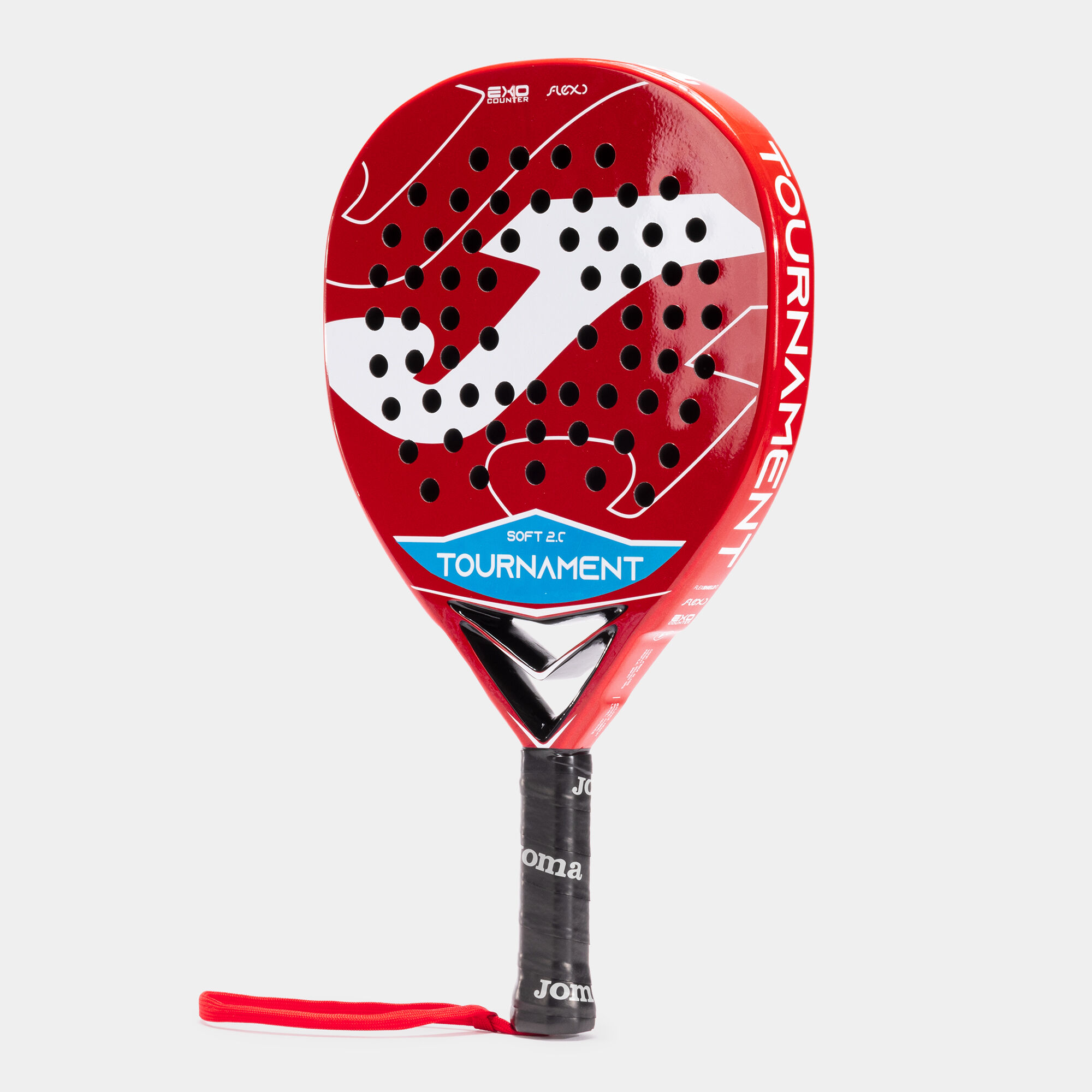 Pala de pádel Tournament Soft rojo blanco vista de lado