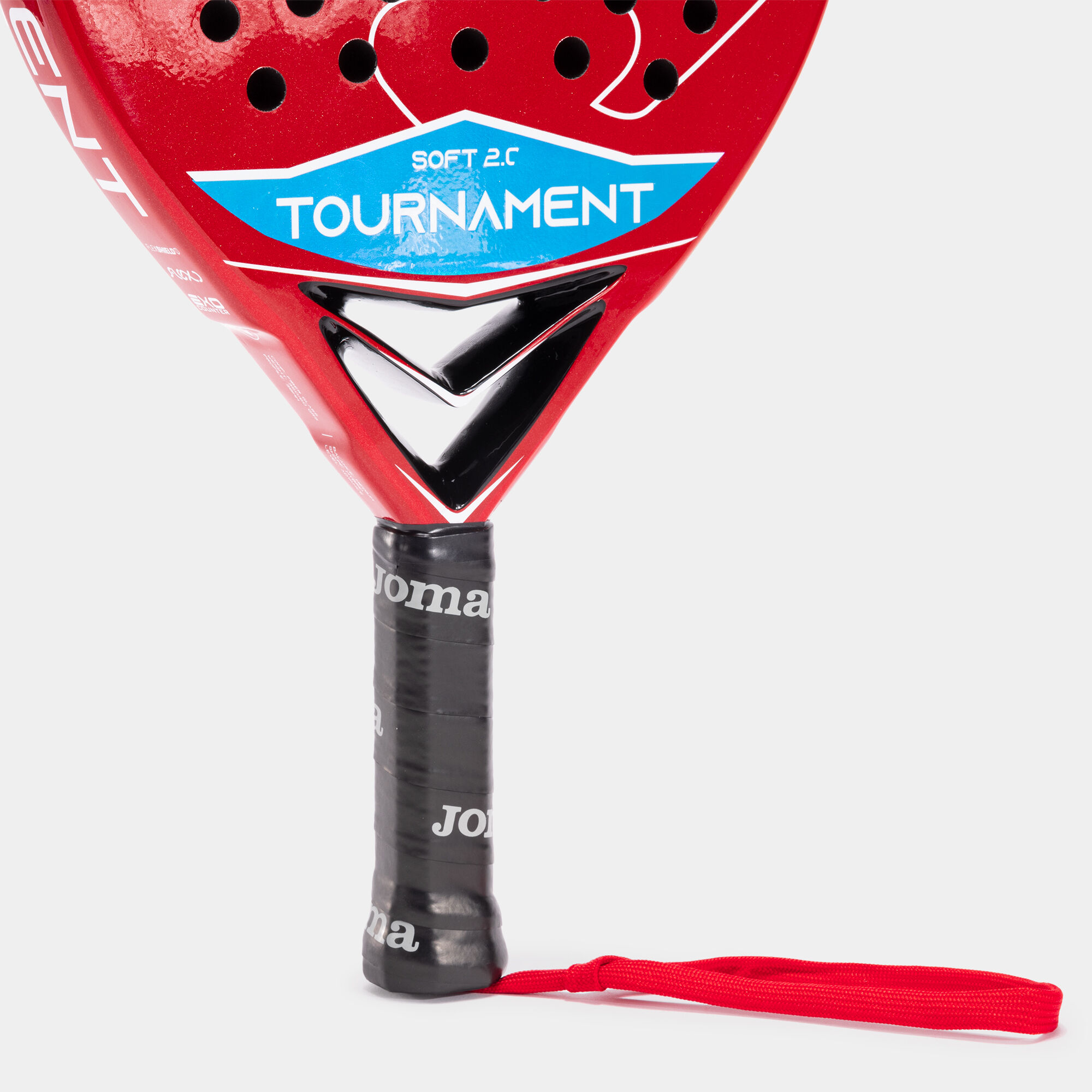 Pala de pádel Tournament Soft rojo blanco vista del corazón