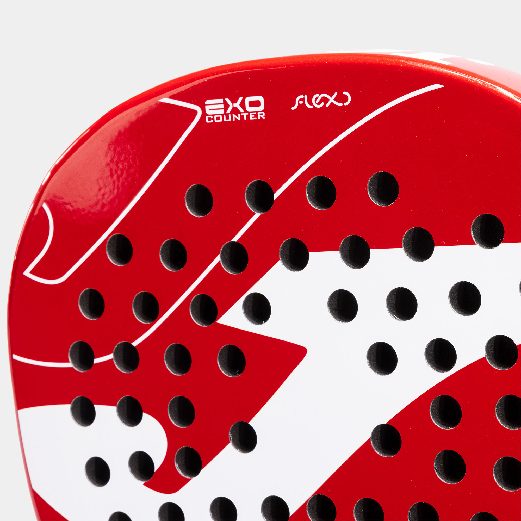 Pala de pádel Tournament Soft rojo blanco vista del punto dulce 2