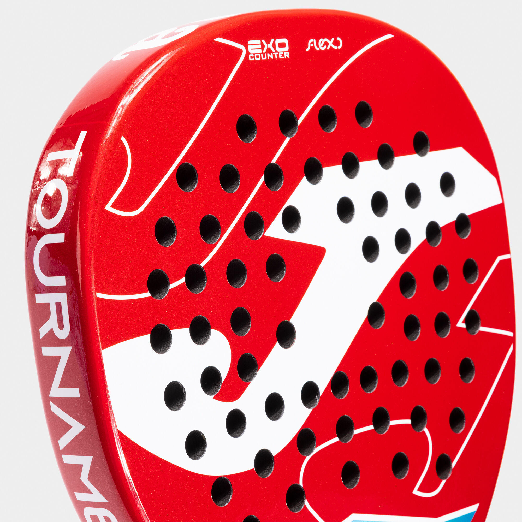 Pala de pádel Tournament Soft rojo blanco vista del punto dulce