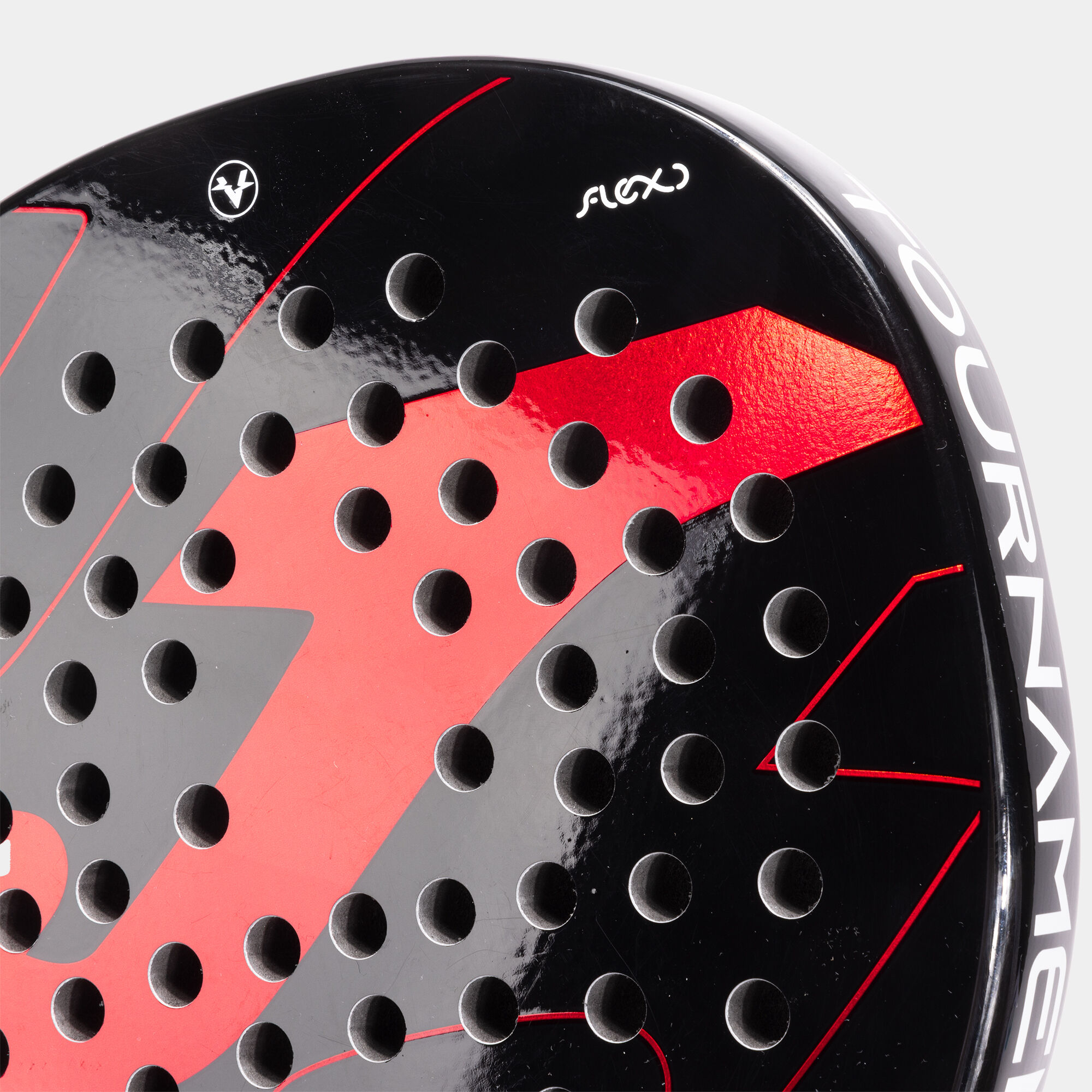Pala de pádel Tournament Flex negro rojo vista del punto dulce