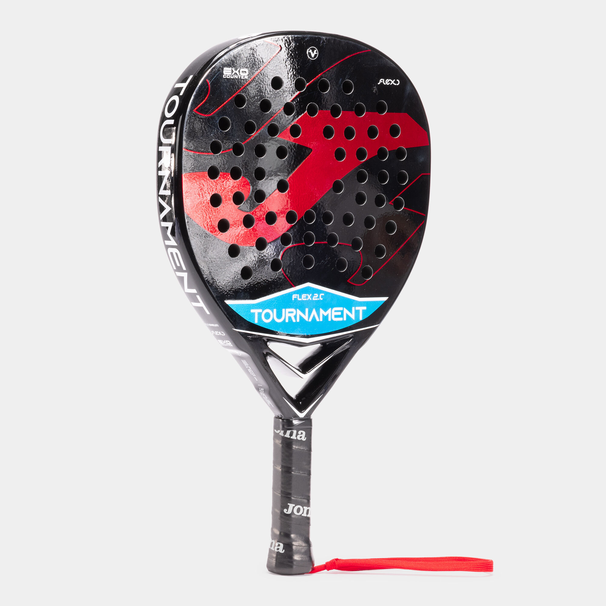 Pala de pádel Tournament Flex negro rojo vista de lado 2