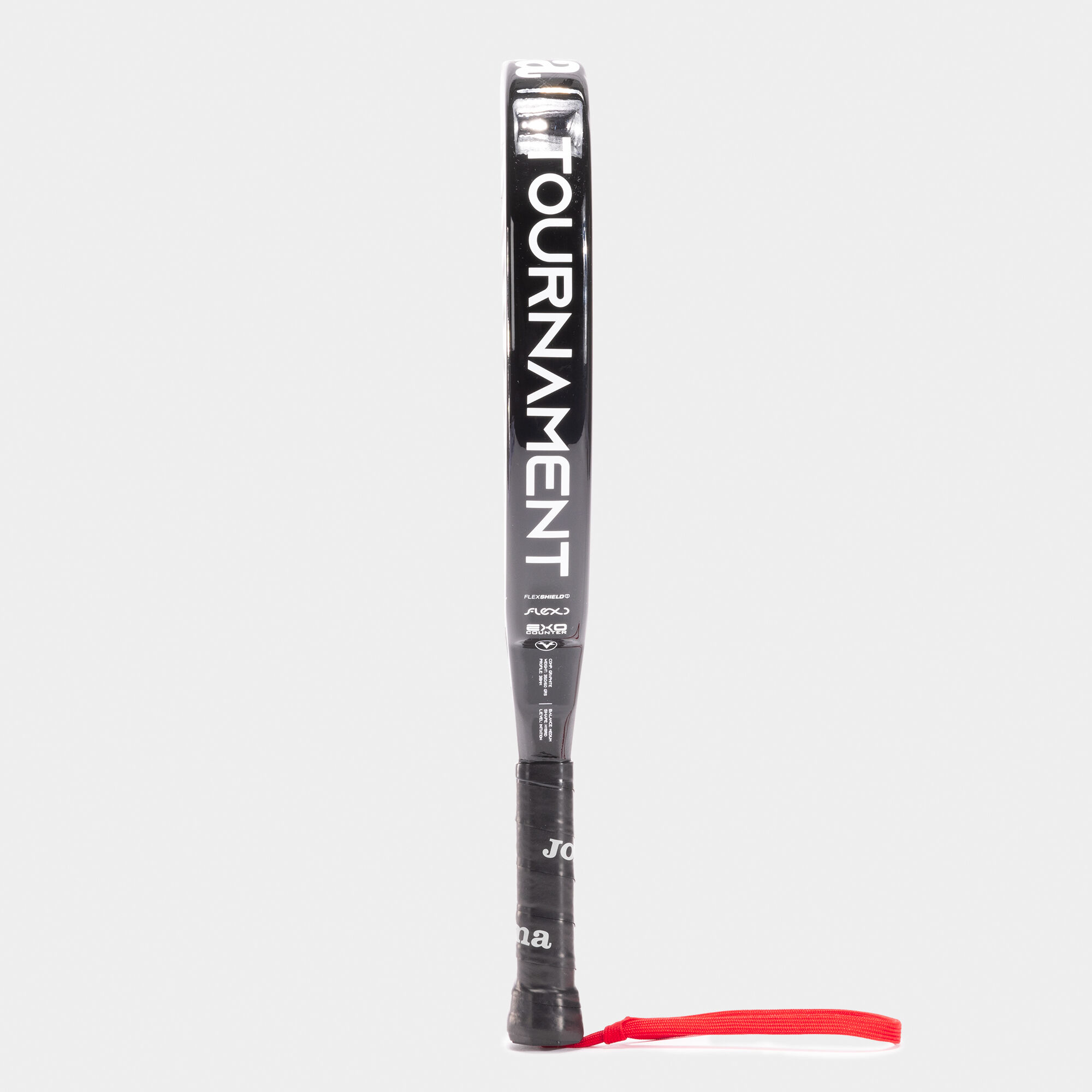 Pala de pádel Tournament Flex negro rojo vista de perfil 2