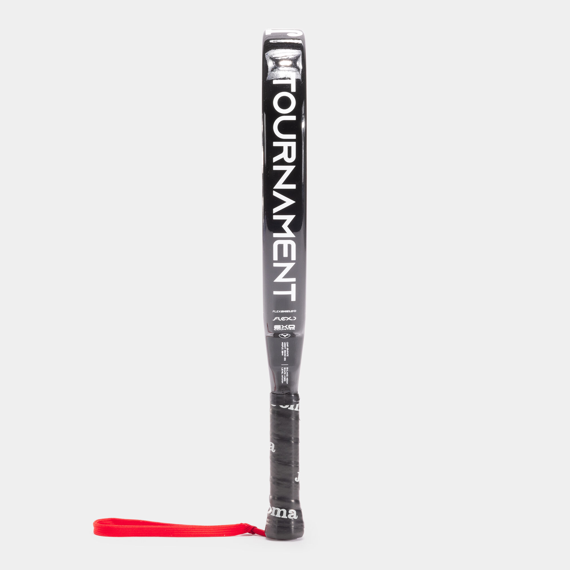 Pala de pádel Tournament Flex negro rojo vista de perfil
