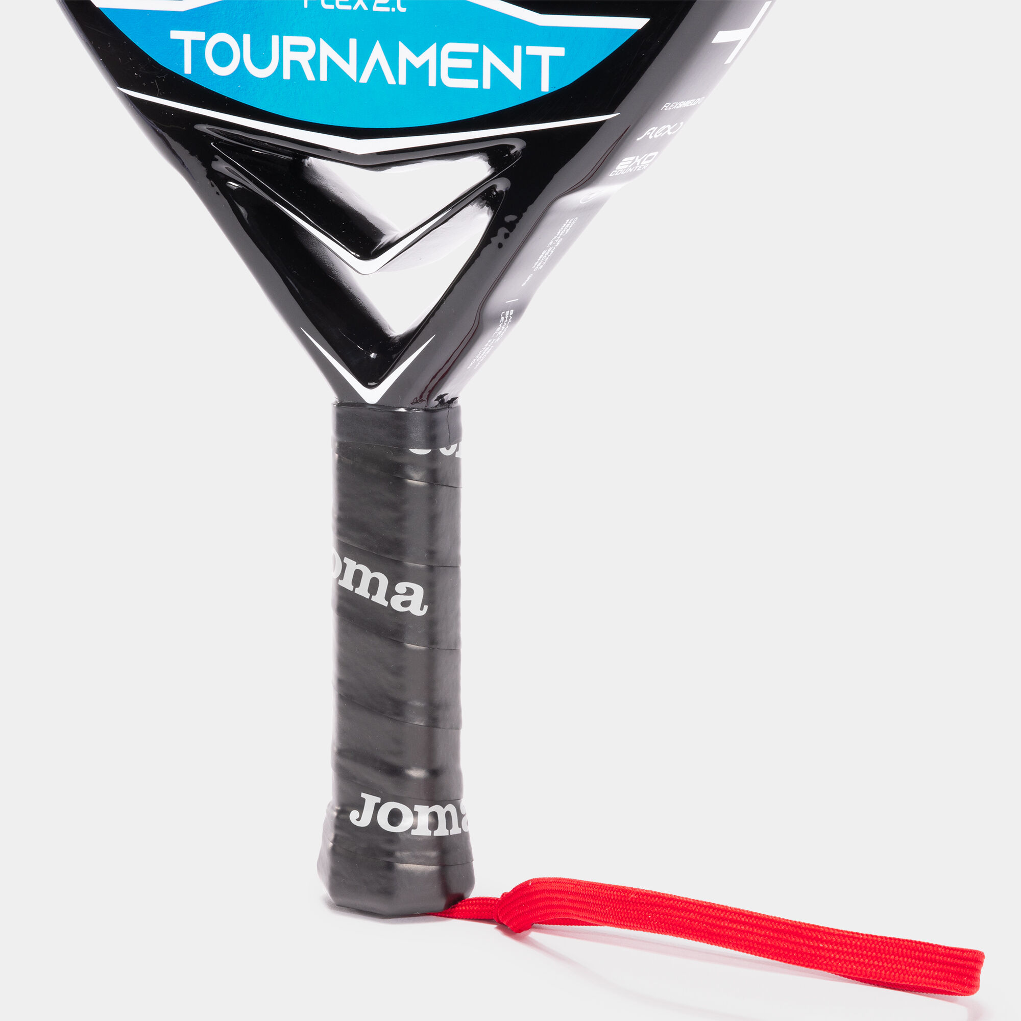 Pala de pádel Tournament Flex negro rojo vista del corazón