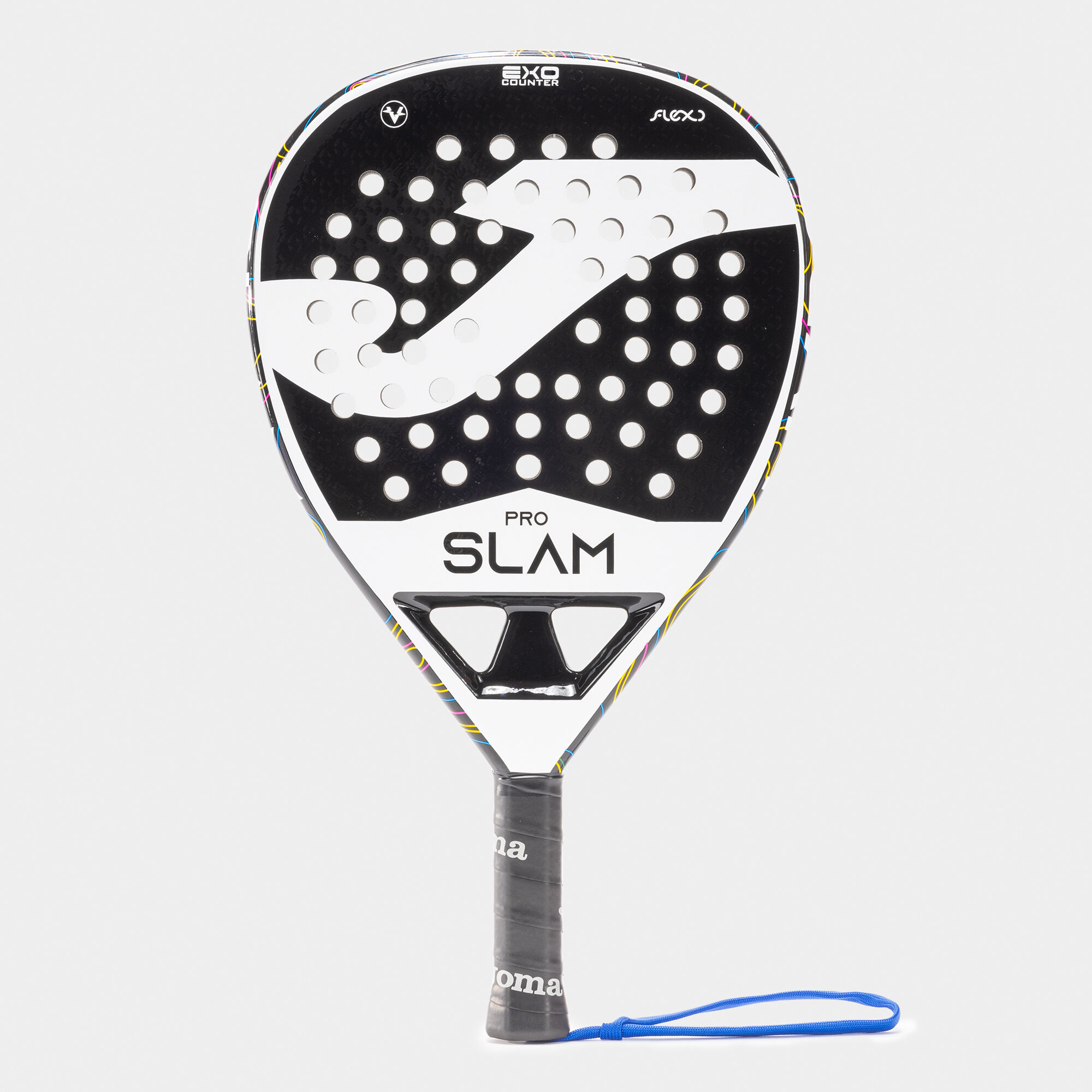 Pala de pádel Slam Pro blanco negro de frente