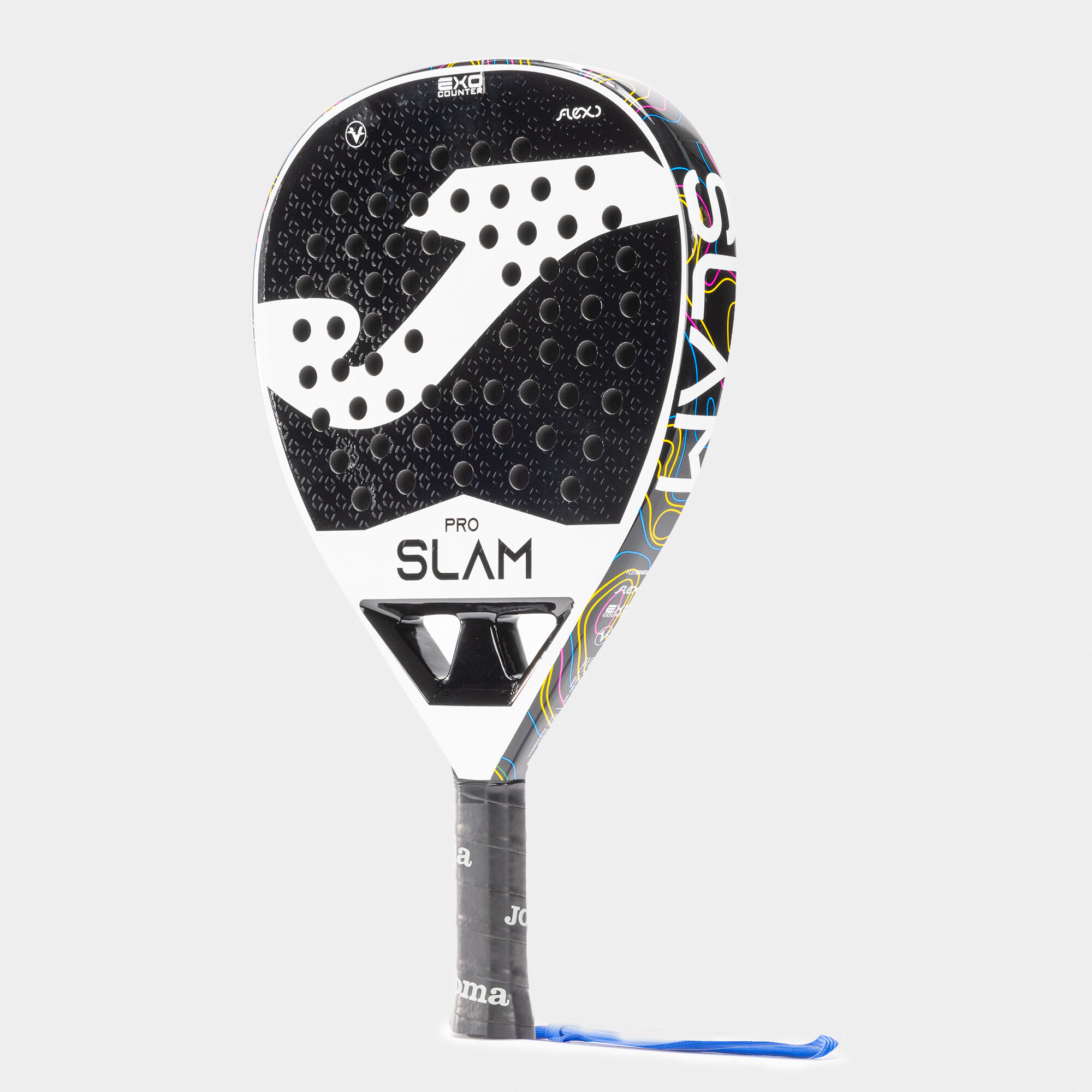 Pala de pádel Slam Pro blanco negro de lado 2