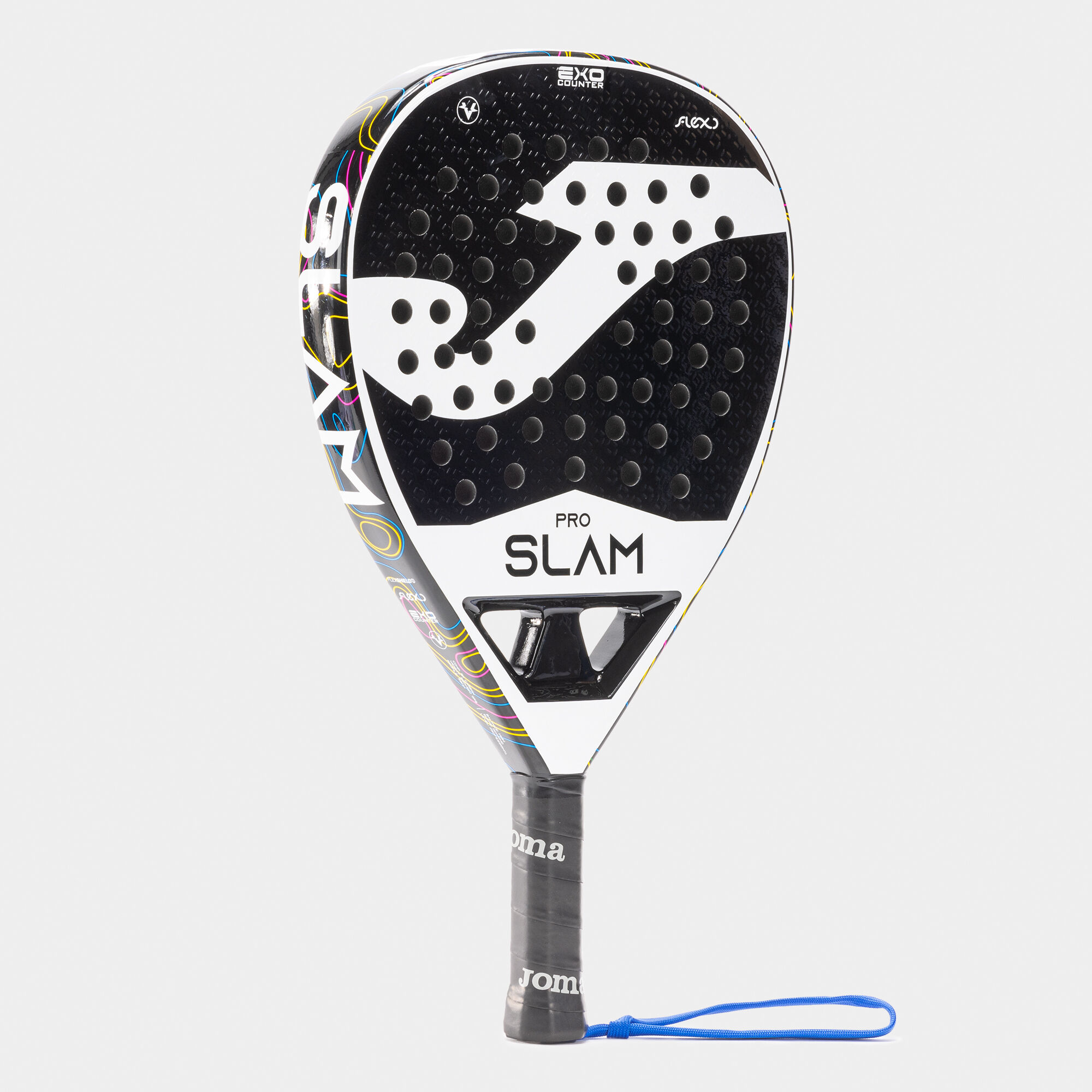 Pala de pádel Slam Pro blanco negro de lado