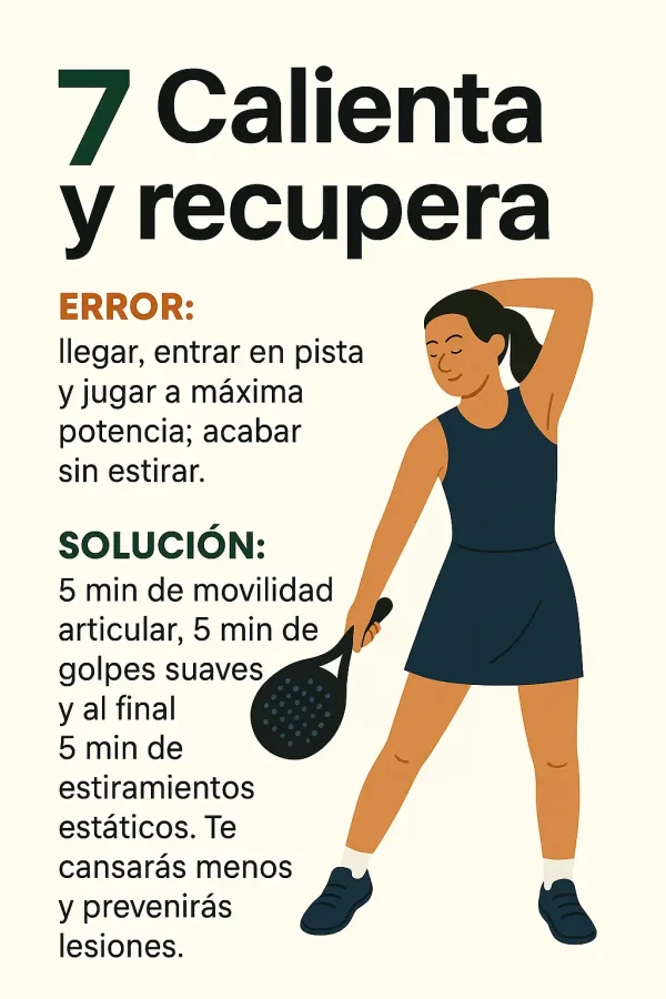Errores de pádel al calentar y recuperar