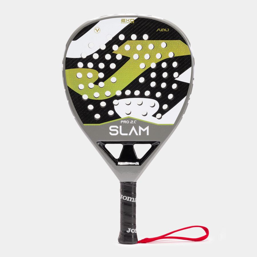Pala de pádel Slam Pro gris claro negro cara verde
